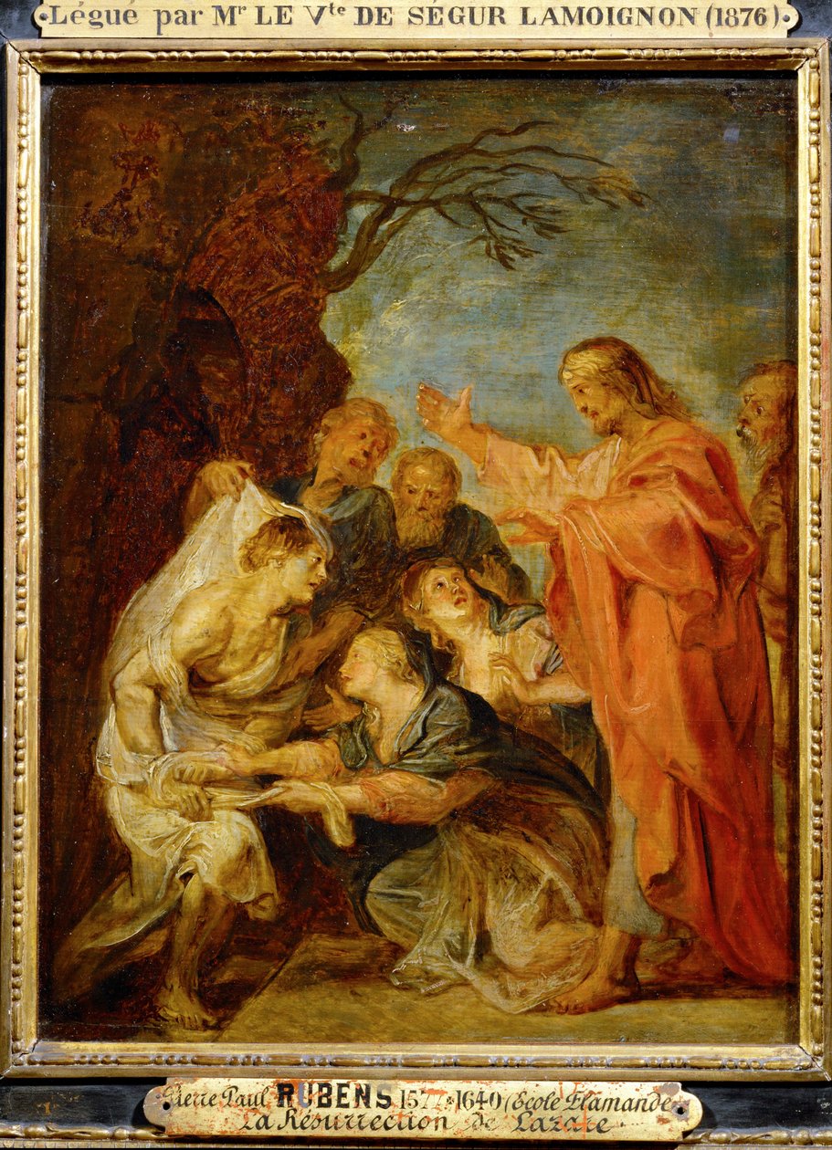 Ressurreição de Lázaro, esboço para Berlim (pintura sobre madeira) de Peter Paul Rubens