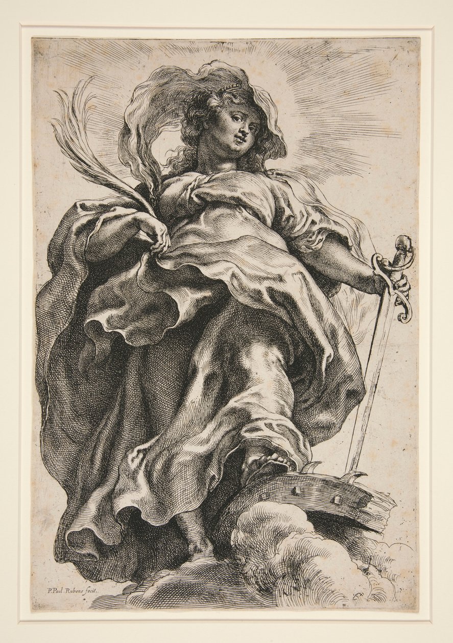 Santa Catarina nas nuvens de Peter Paul Rubens