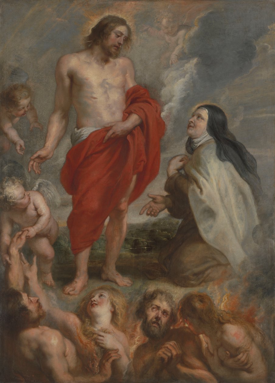 Santa Teresa de Ávila intercedendo por Bernardino de Mendoza no purgatório de Peter Paul Rubens