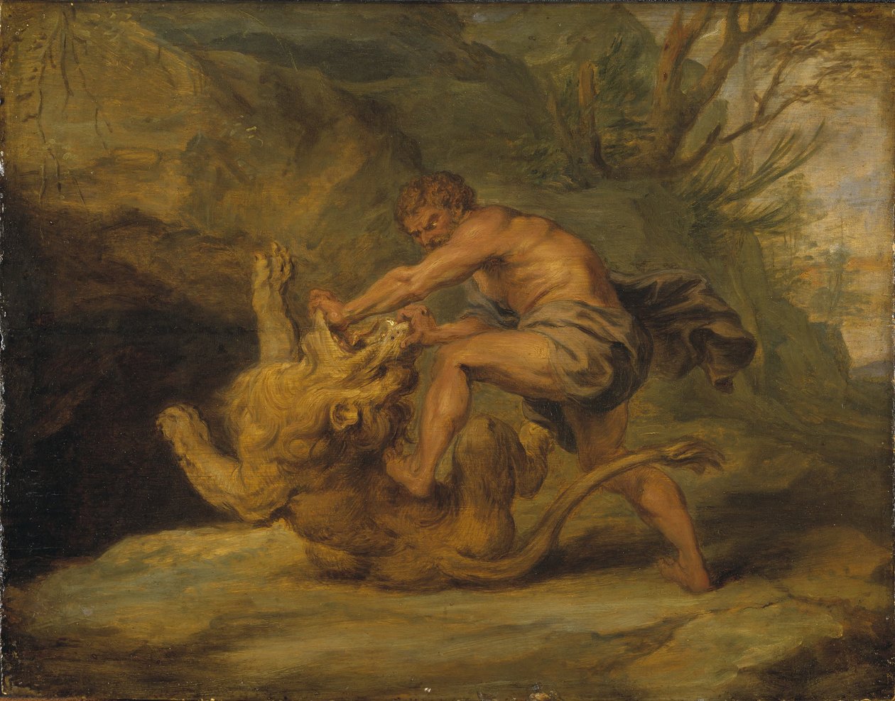 Sansão e o leão. Estudo de Peter Paul Rubens