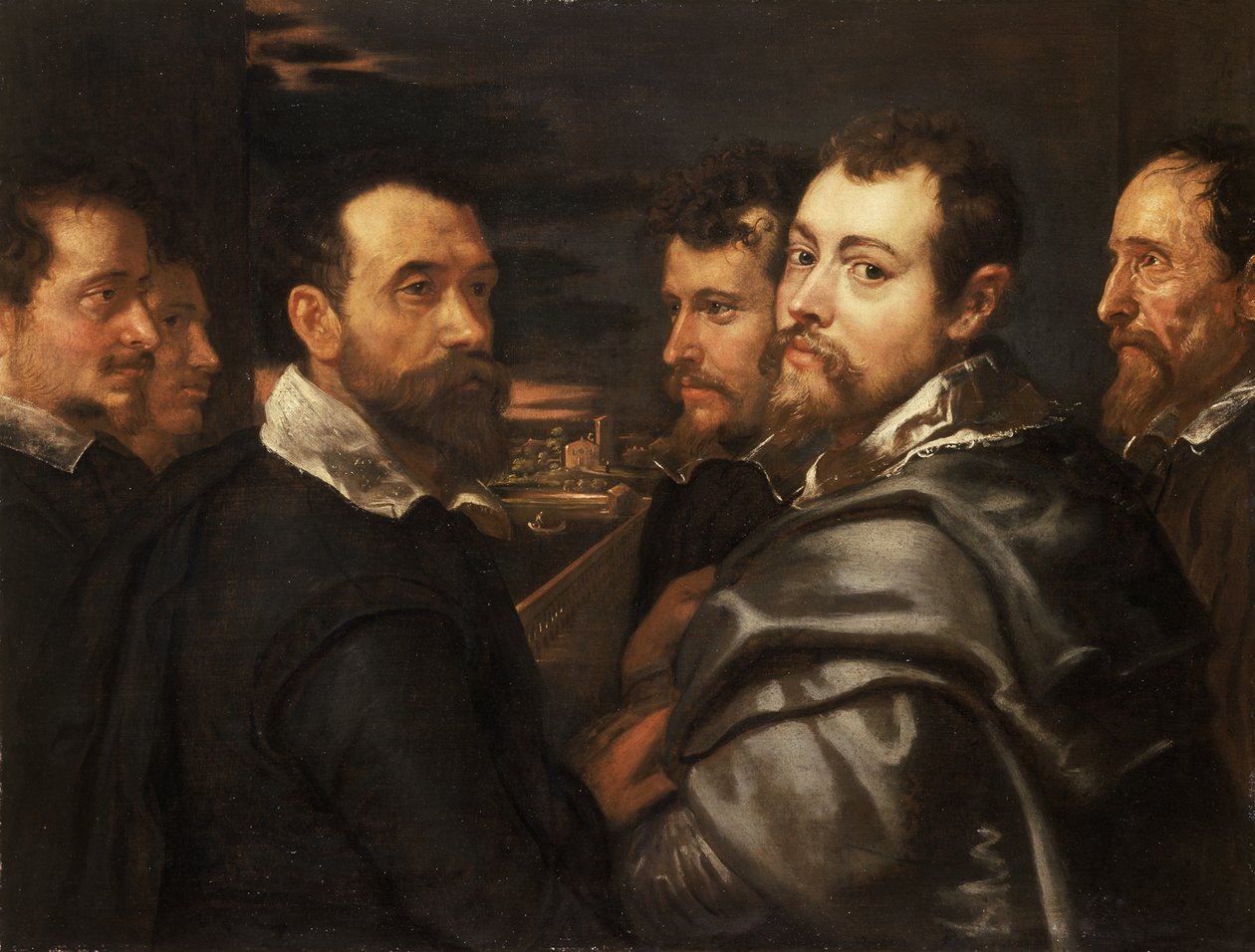 Auto-retrato em um círculo de amigos de Mântua, ca 1604 de Peter Paul Rubens