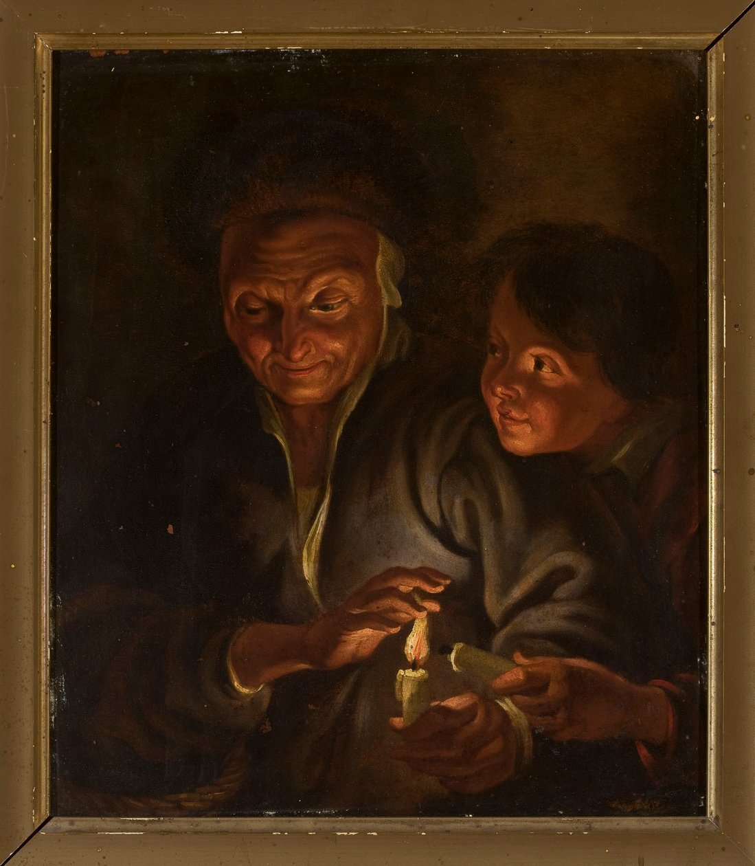 Mulher idosa e rapaz com uma vela de Peter Paul Rubens