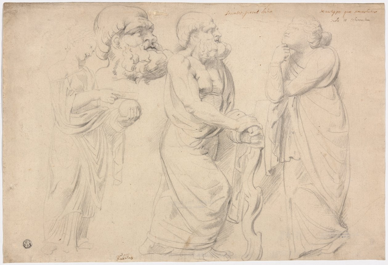 Estudos de um sarcófago romano de Peter Paul Rubens