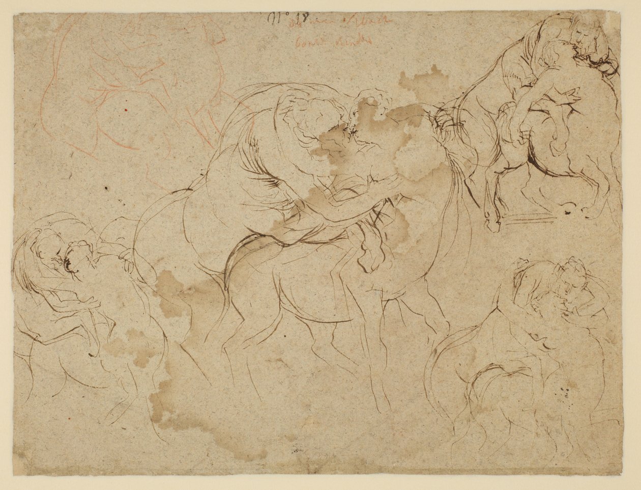 Estudo de figuras masculinas e centauros femininos (Centaurides) (verso) de Peter Paul Rubens
