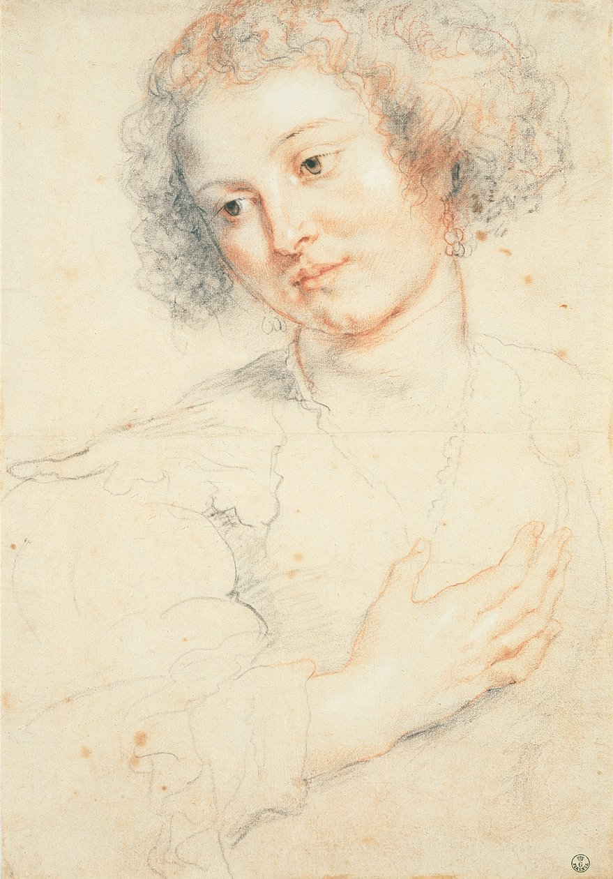 Estudo do chefe de St. Apollonia (desenho) de Peter Paul Rubens