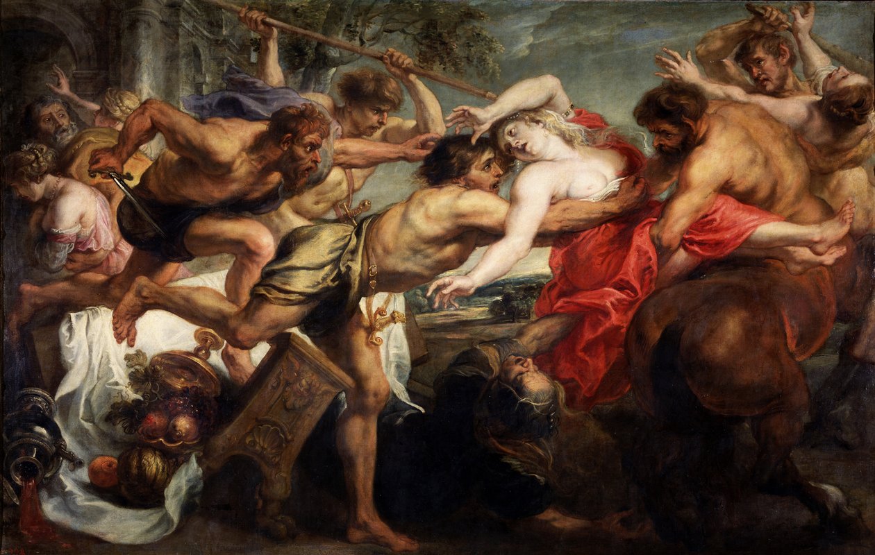 O rapto de hipodamia, ou lapiths e centauros, 1636-1638 de Peter Paul Rubens