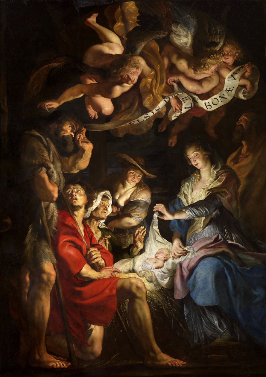 A Adoração dos Pastores, ca 1608. de Peter Paul Rubens