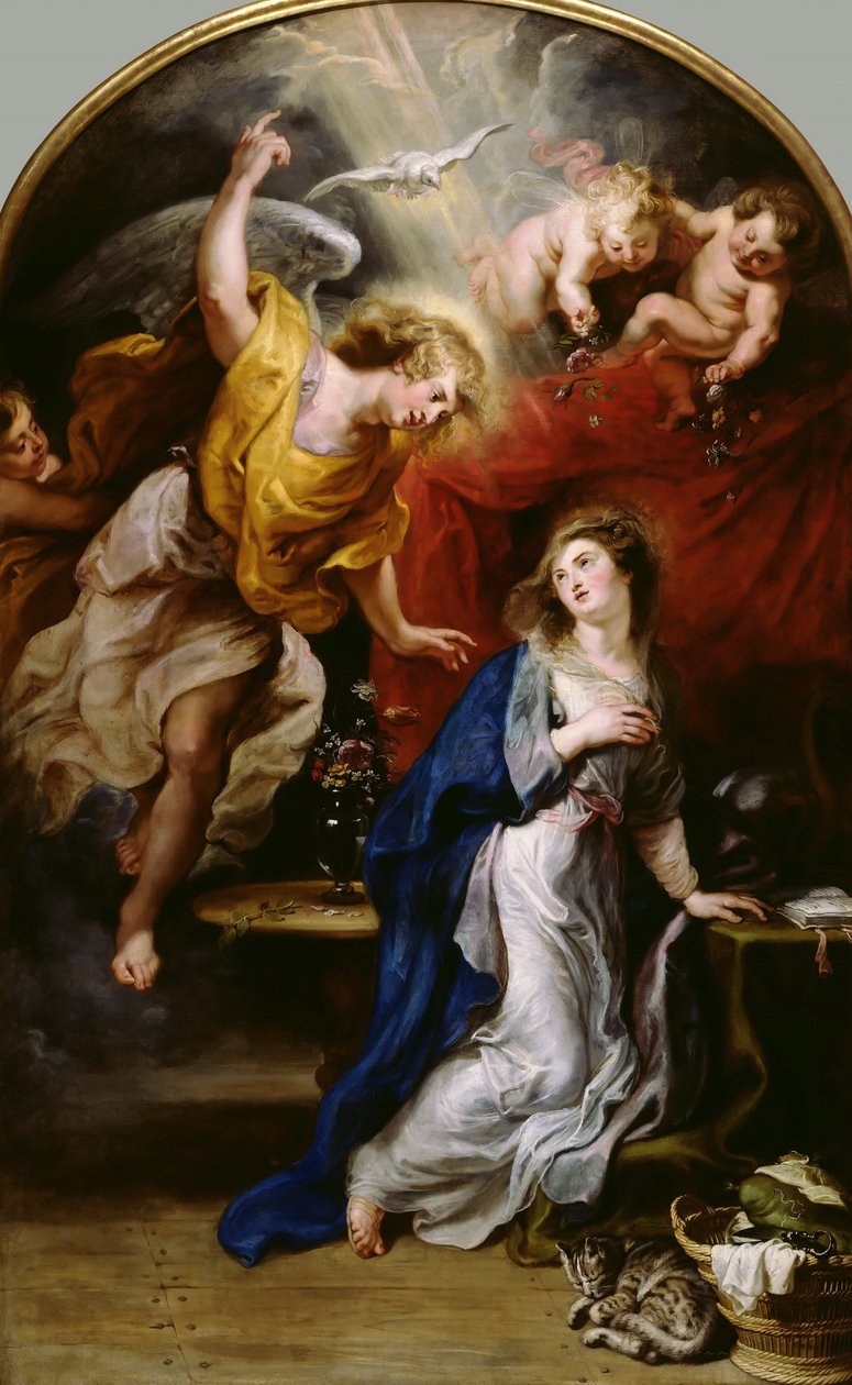A Anunciação, c.1610 (óleo sobre tela) de Peter Paul Rubens
