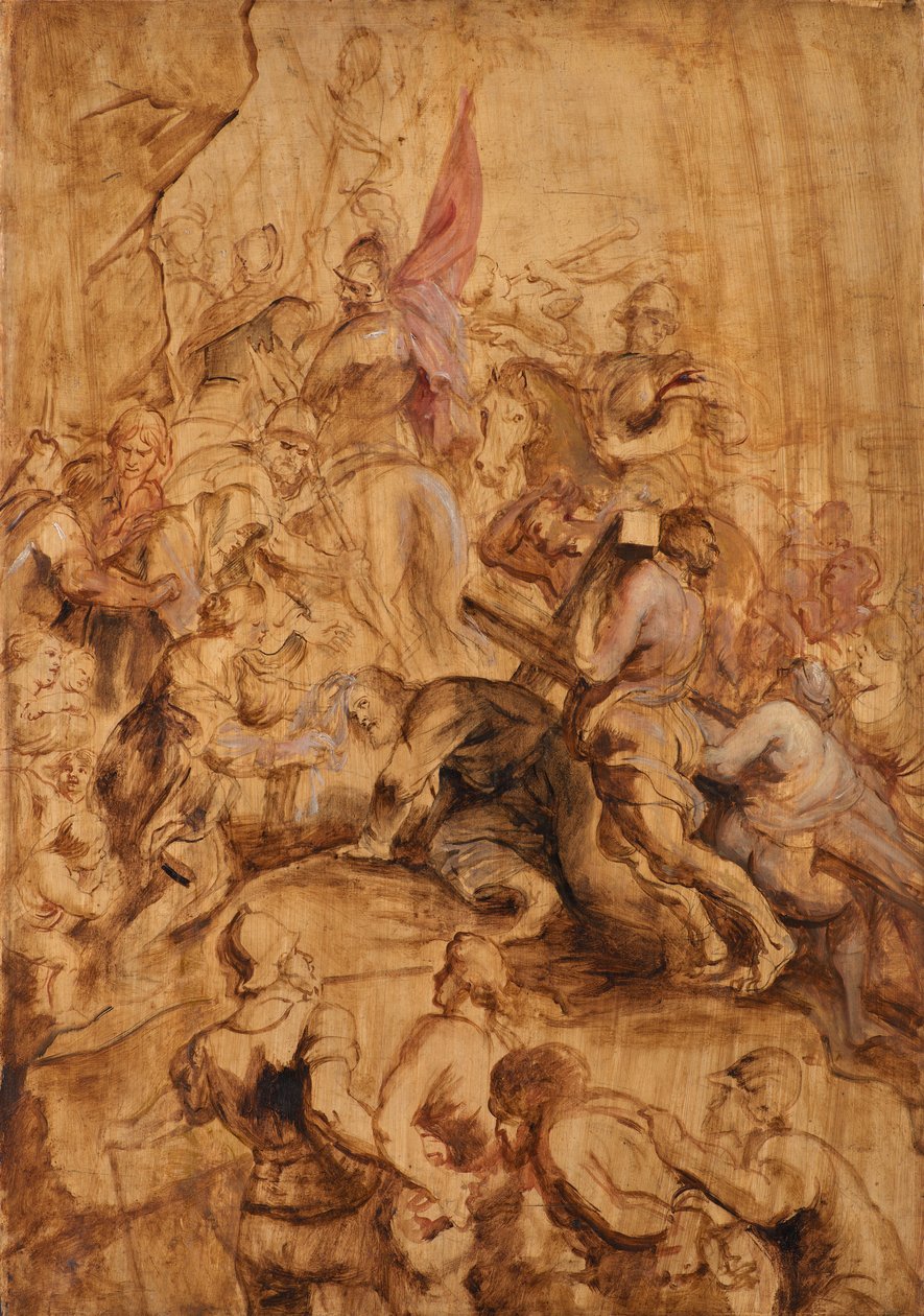 A Subida ao Calvário. O Carregamento da Cruz de Peter Paul Rubens