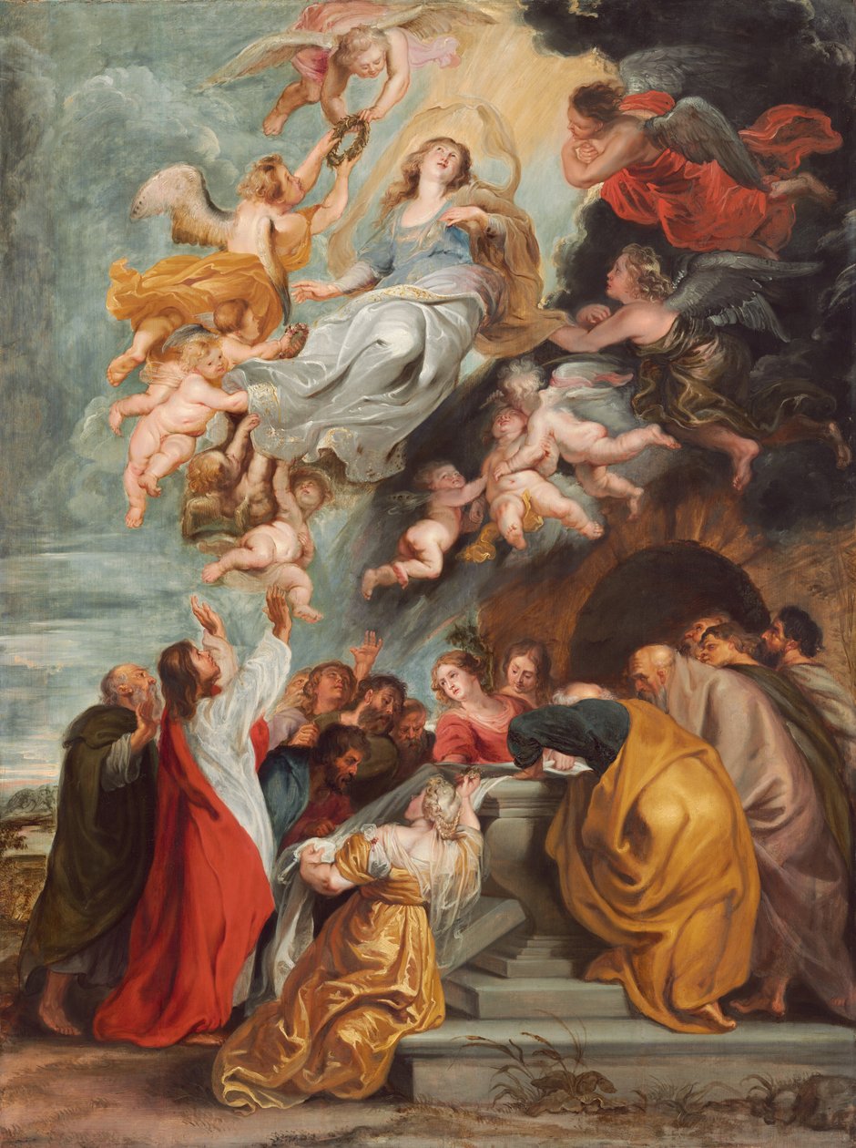 A Assunção da Virgem, c. meados da década de 1620 (óleo sobre painel) de Peter Paul Rubens