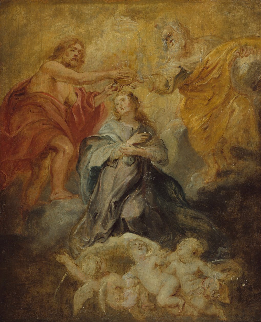 A Coroação da Virgem, ca. 1632-33. de Peter Paul Rubens