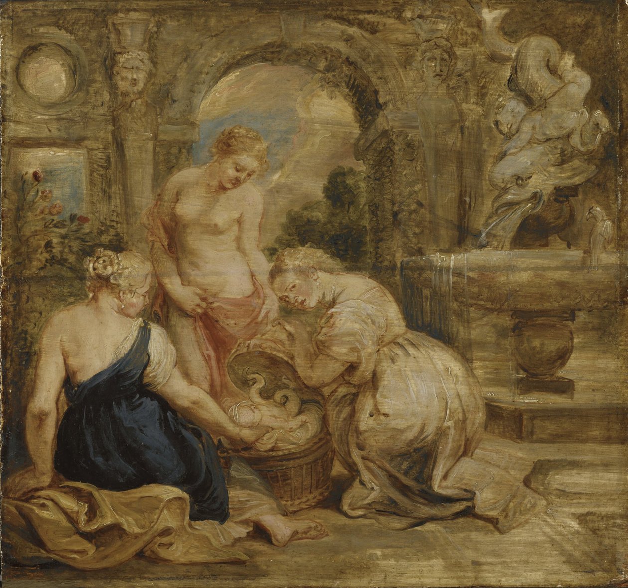 As filhas de Cécrope descobrem Erictónio de Peter Paul Rubens