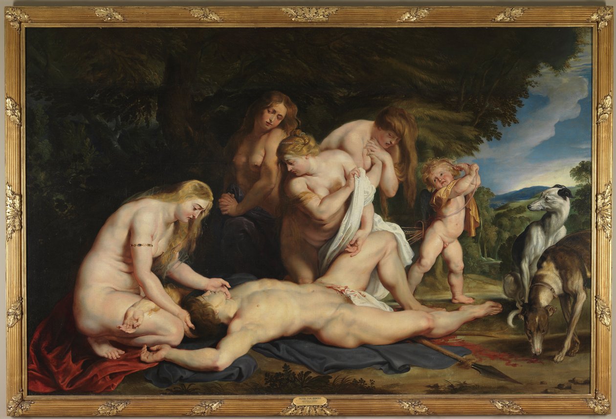 A Morte de Adónis (com Vénus, Cupido e as Três Graças) de Peter Paul Rubens