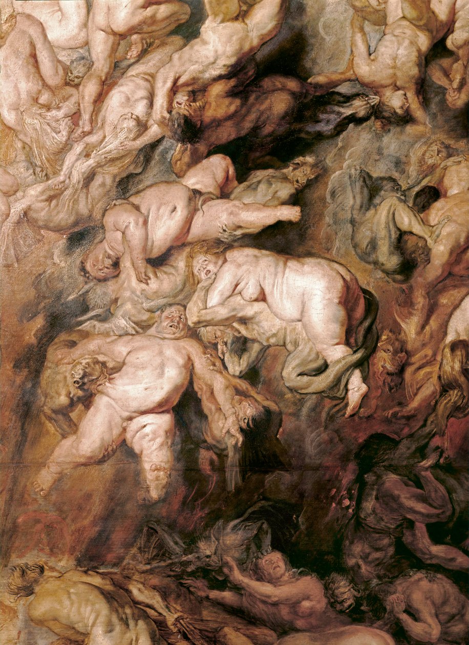 A Queda dos Malditos (pintura sobre madeira de carvalho) de Peter Paul Rubens