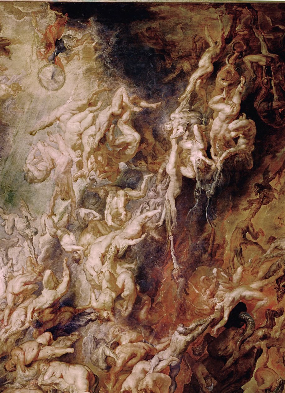 A Queda dos Malditos (pintura sobre madeira de carvalho) de Peter Paul Rubens