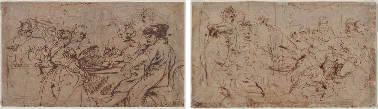 A Festa de Herodes (reto) Tômiris com a Cabeça de Ciro (verso) de Peter Paul Rubens