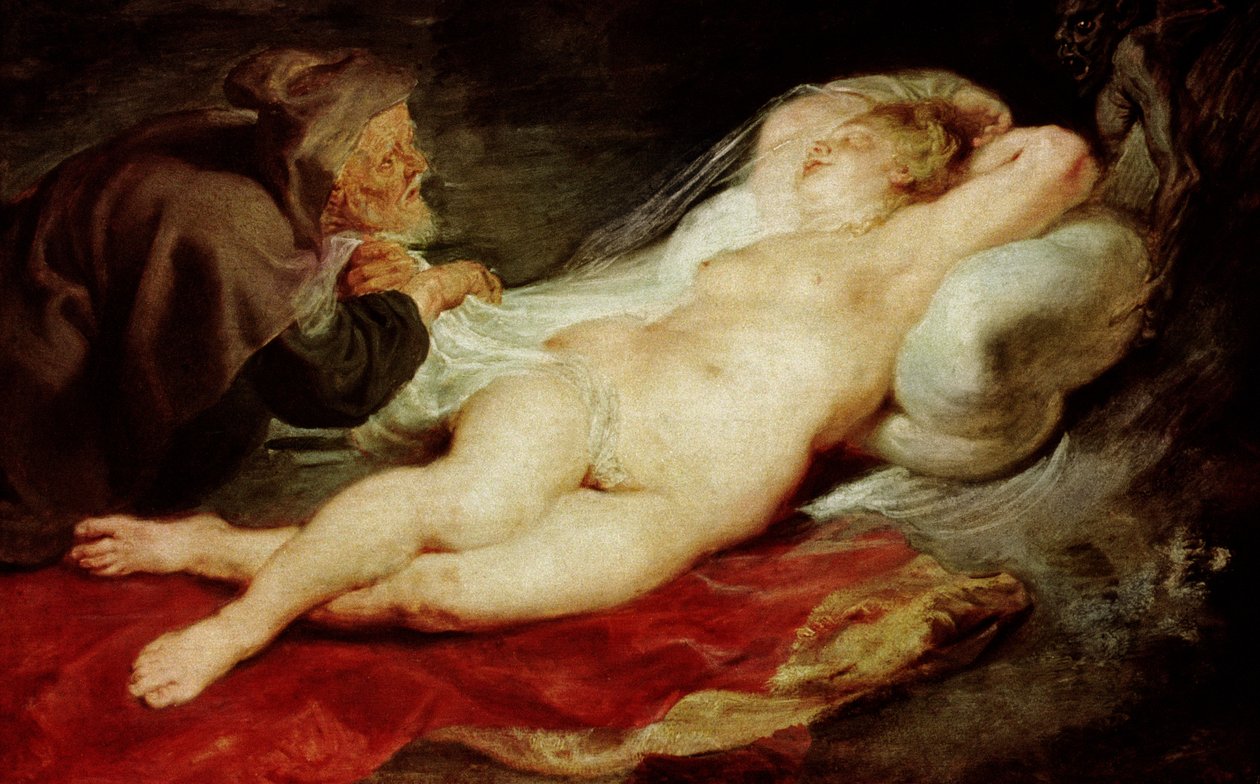 O Eremita e a Angelica adormecida, 1626-28 (painel) de Peter Paul Rubens
