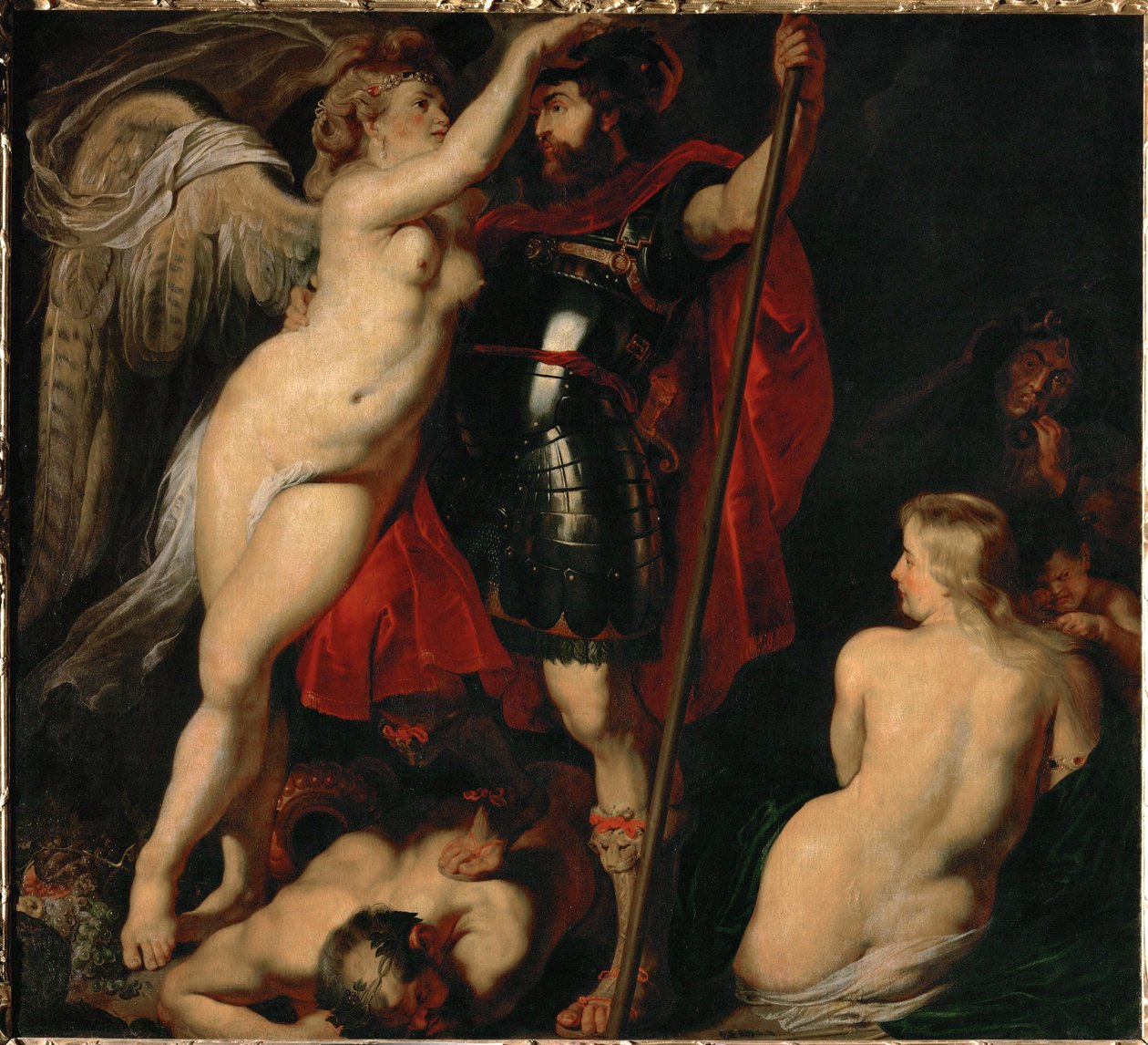 O Herói da Virtude, Marte, coroado pela Deusa da Vitória (pintura sobre tela) de Peter Paul Rubens