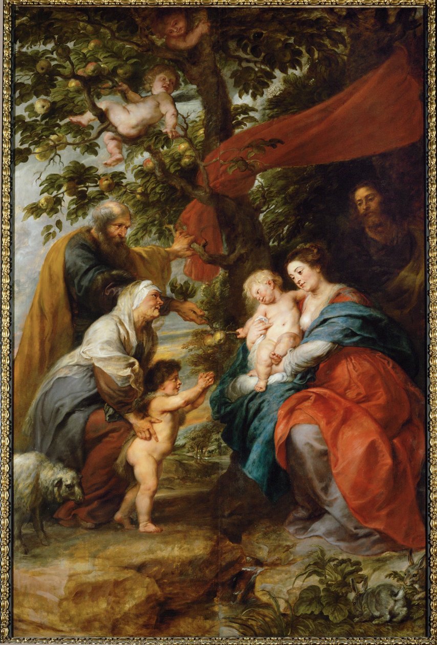 A Sagrada Família a descansar debaixo de uma macieira de Peter Paul Rubens