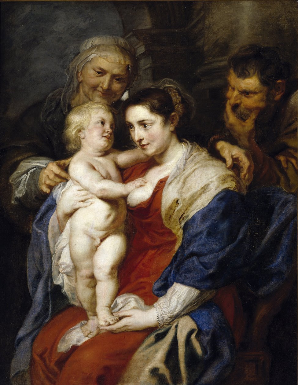 A Sagrada Família com Santa Ana - Rubens, Pieter Paul (1577-1640) - 1626-1630 - Óleo sobre tela - 116x91 - Museo del Prado, Madrid de Peter Paul Rubens