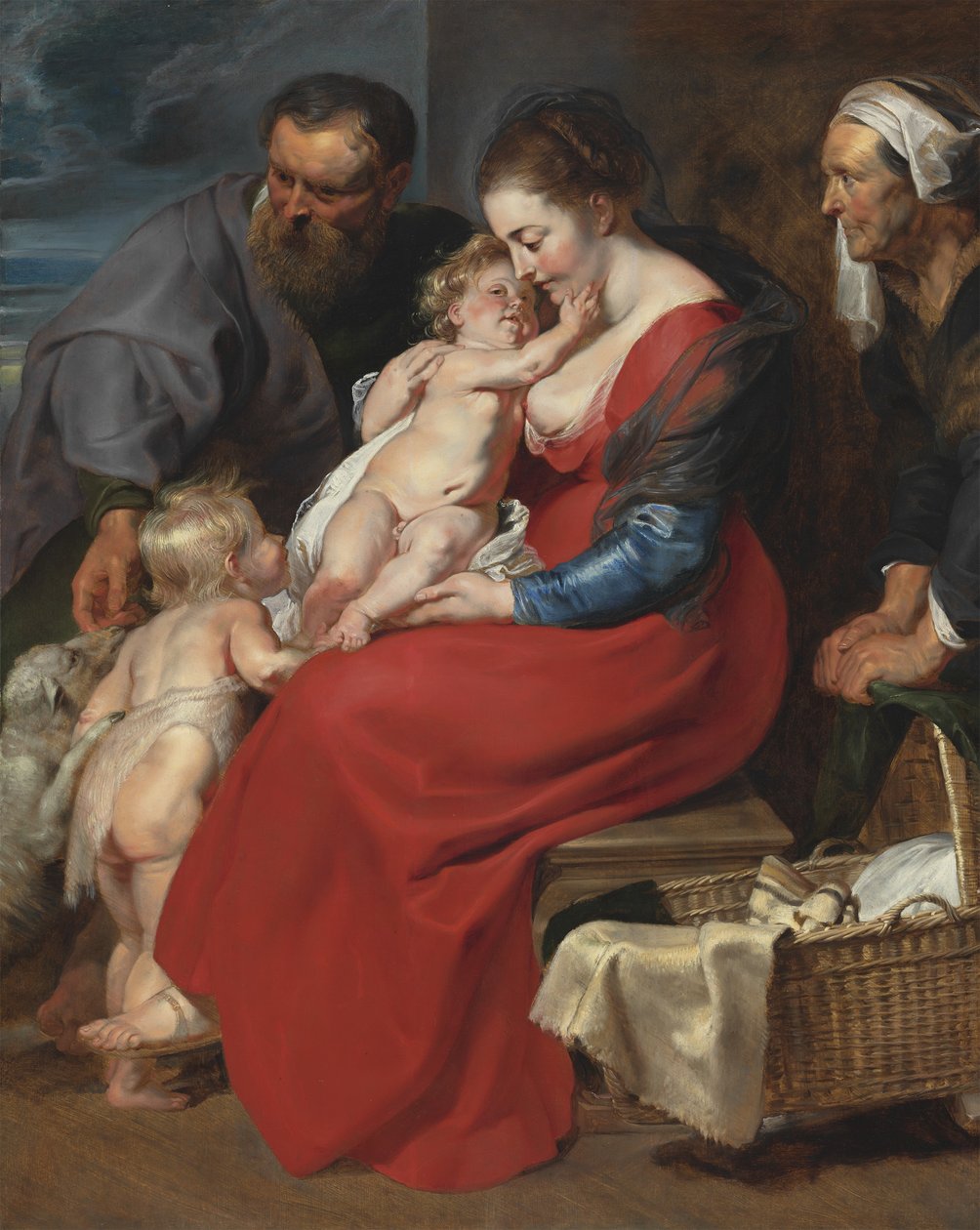 A Sagrada Família com os Santos Elizabeth e João Batista, c.1615 de Peter Paul Rubens