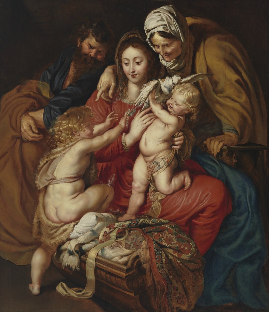 A Sagrada Família com Santa Isabel, São João e uma pomba de Peter Paul Rubens