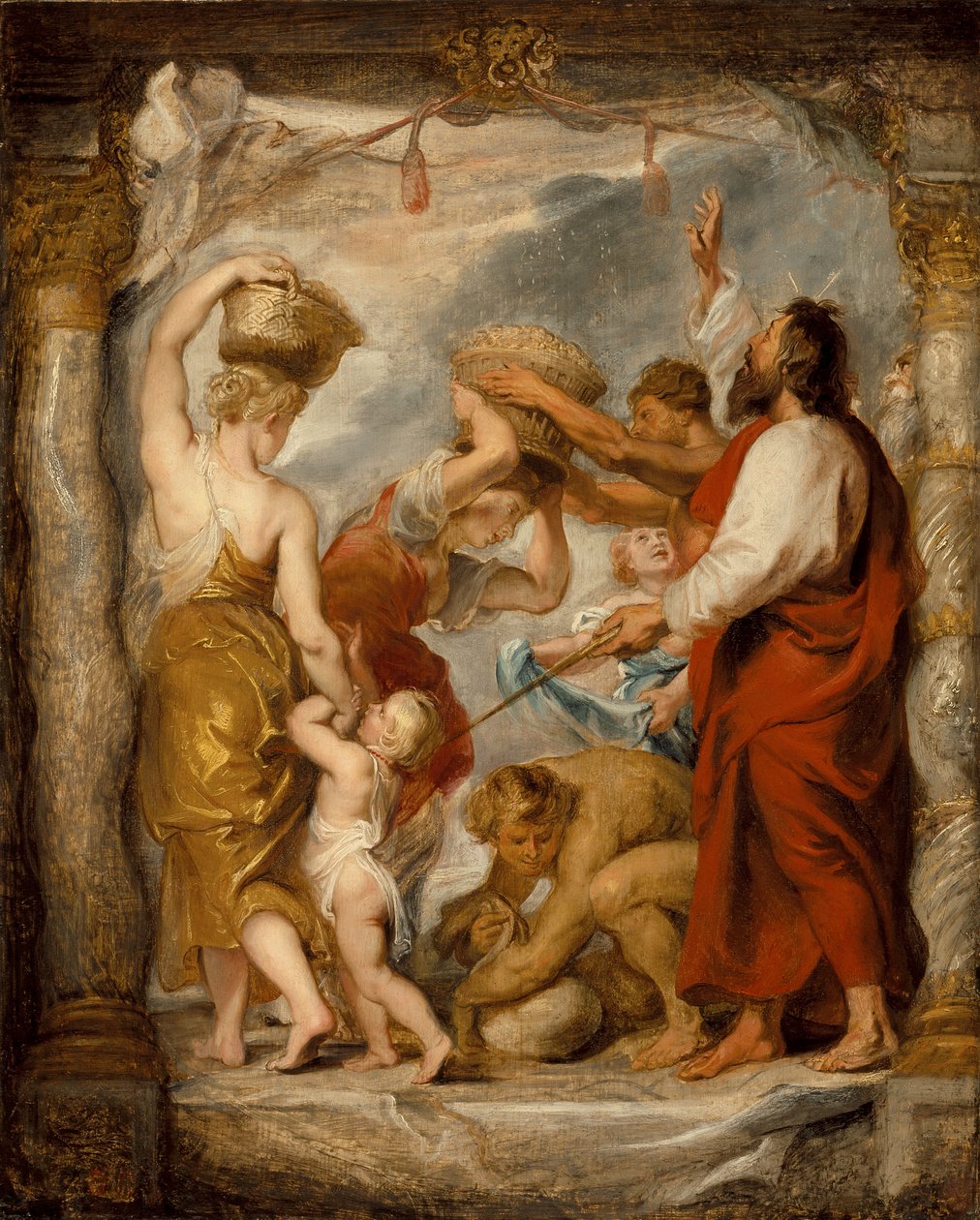 Os israelitas recolhendo maná no deserto de Peter Paul Rubens