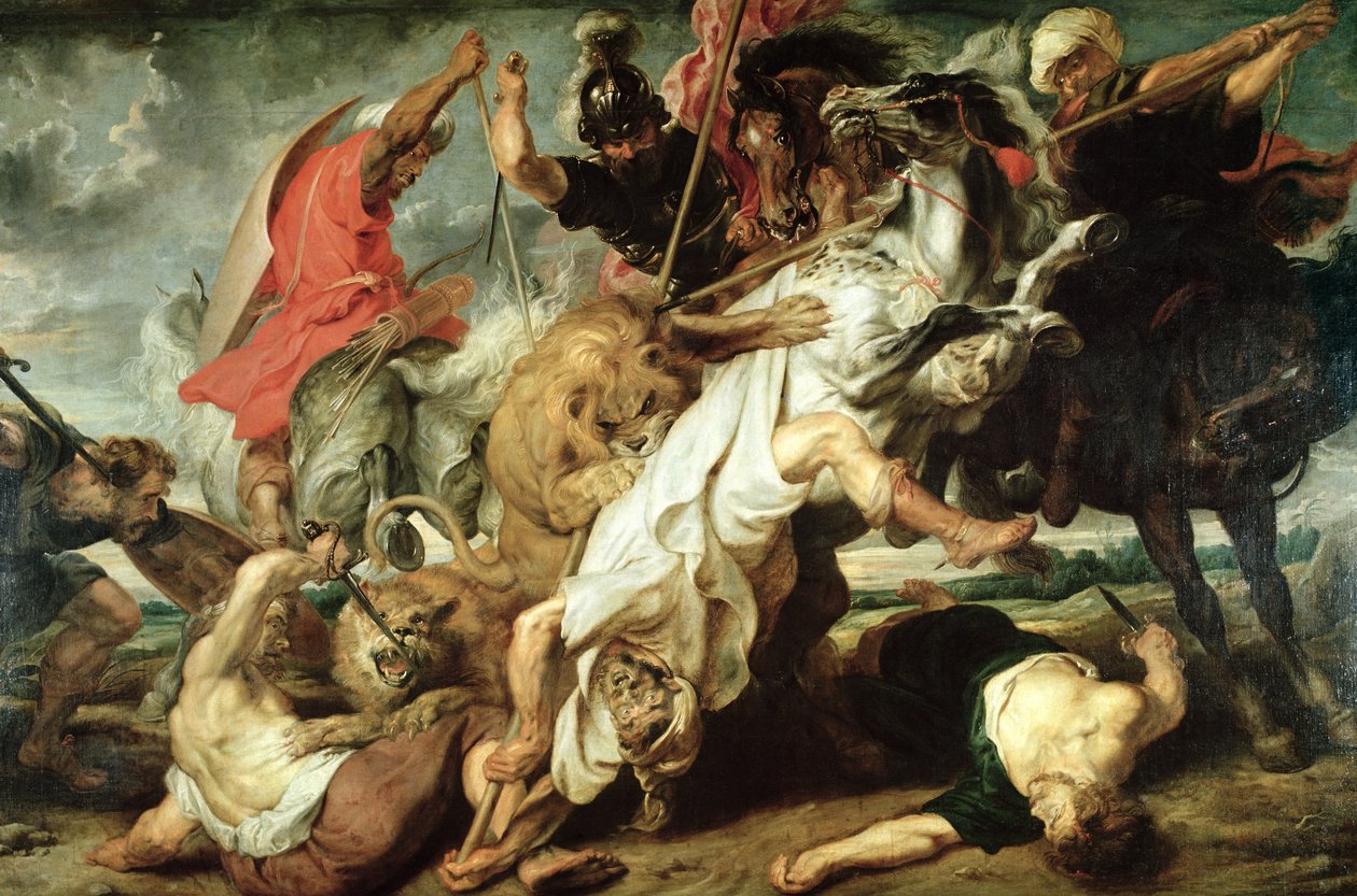 A Caça ao Leão de Peter Paul Rubens