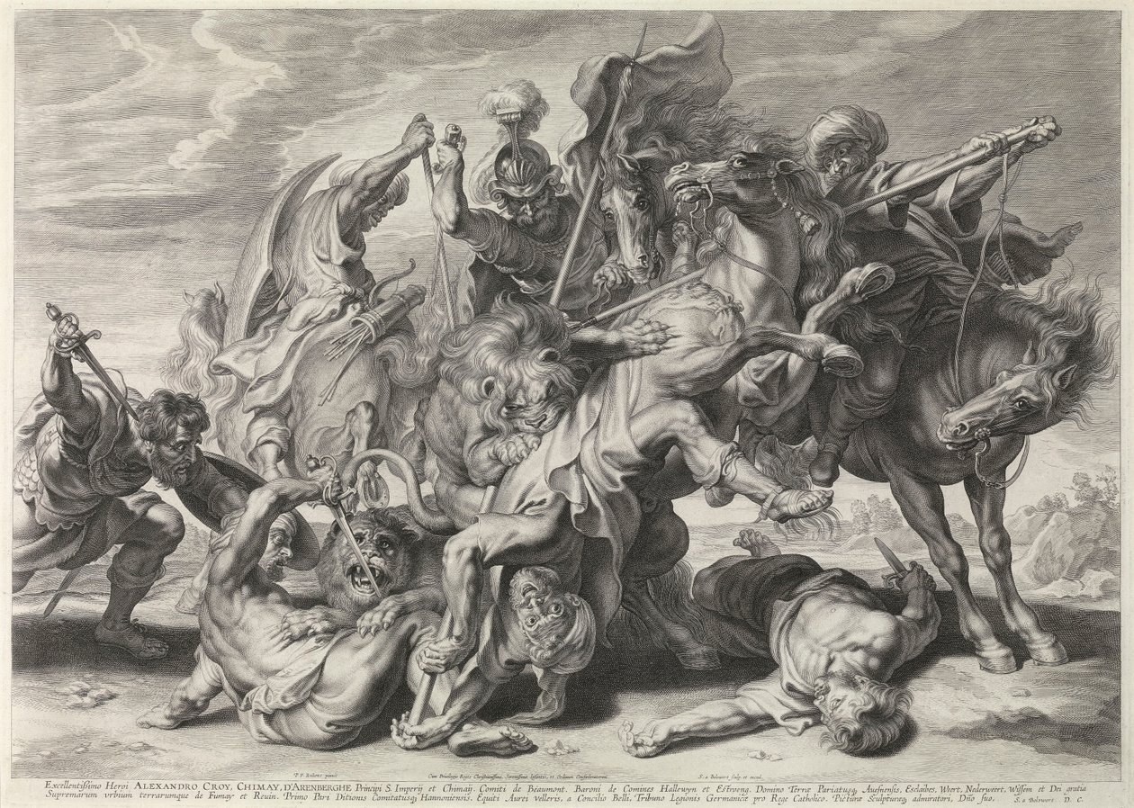 A caça ao leão de Peter Paul Rubens