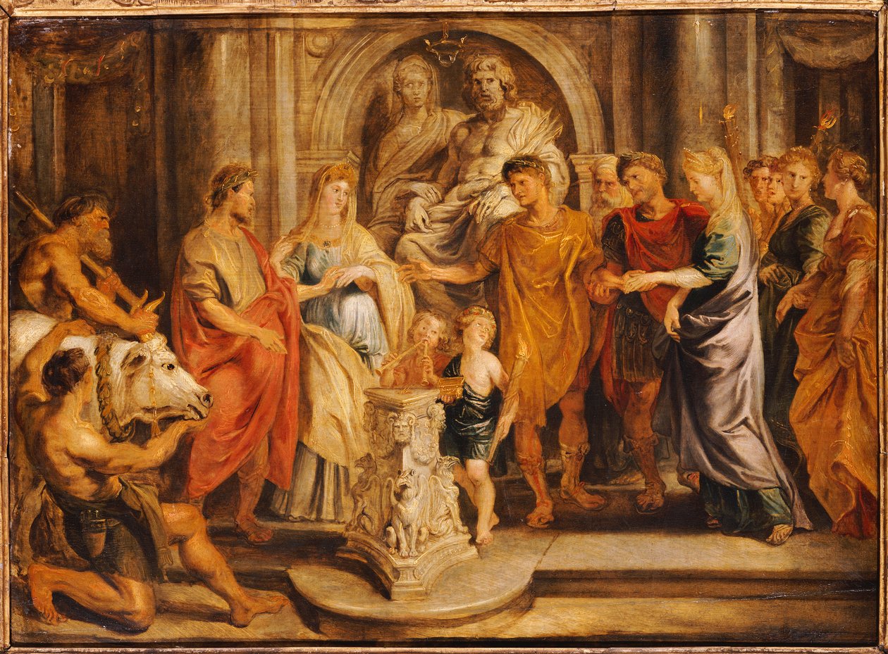 Os casamentos de Constantino e Fausta e de Constantia e Licínio de Peter Paul Rubens