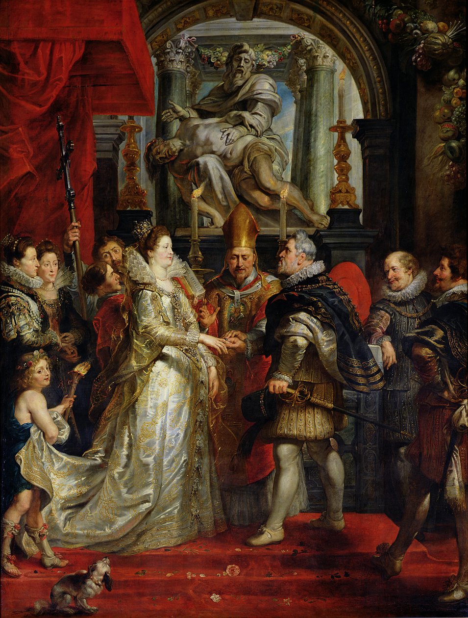 O Casamento Proxy de Marie de Medici (1573-1642) e Henri IV (1573-1642) 5 de outubro de 1600, 1621-25 de Peter Paul Rubens