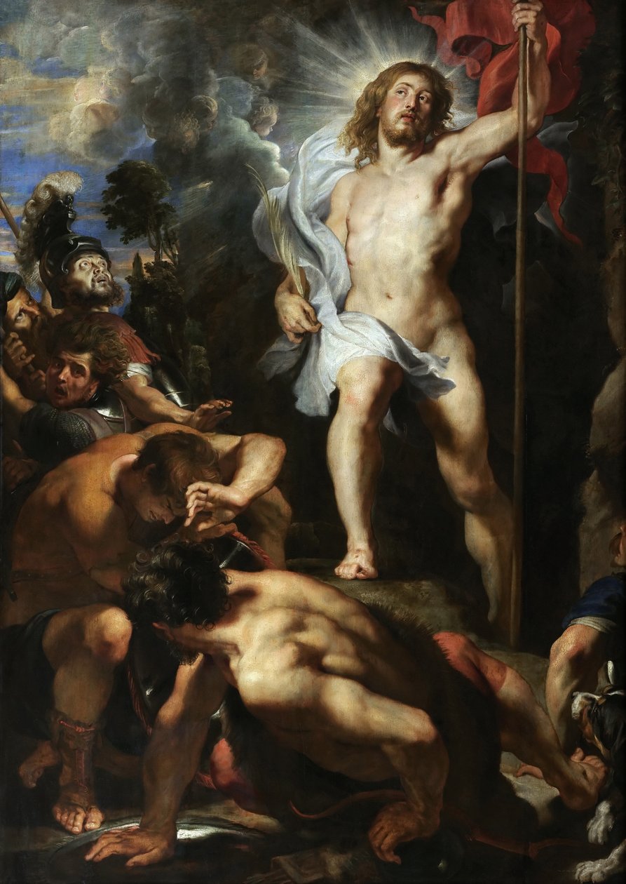 Painel central da Ressurreição de Cristo, 1611-1612. de Peter Paul Rubens