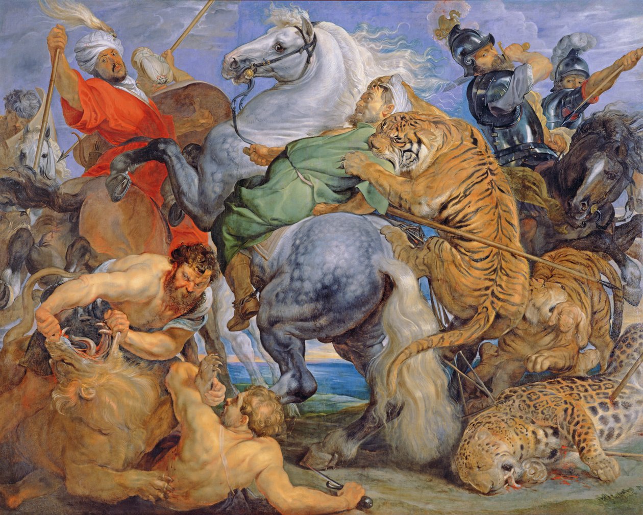A caça ao tigre, c.1616 de Peter Paul Rubens