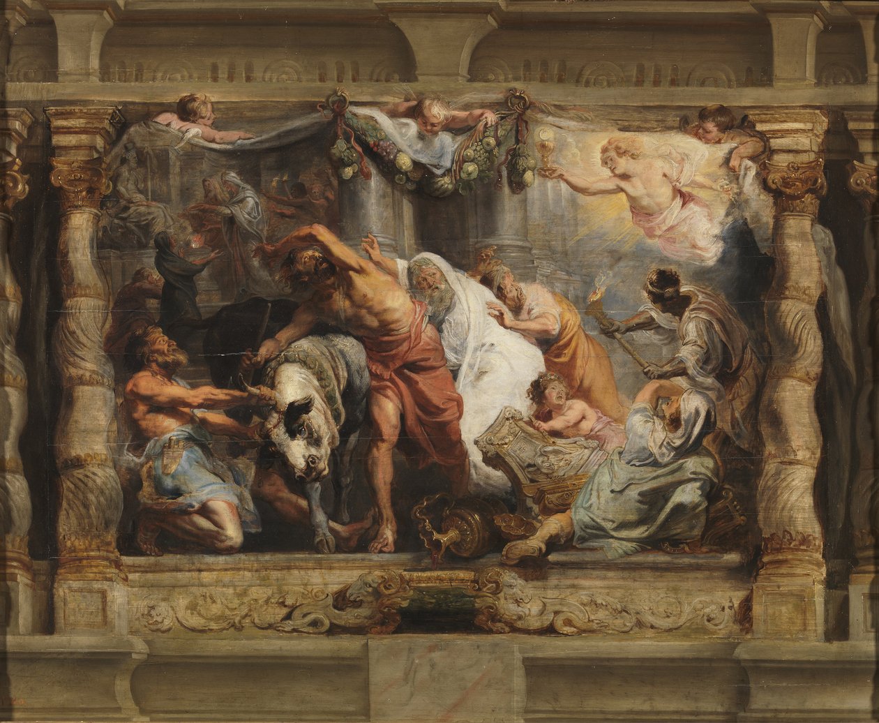 O Triunfo da Eucaristia sobre a Idolatria, c.1625 (óleo sobre madeira) de Peter Paul Rubens