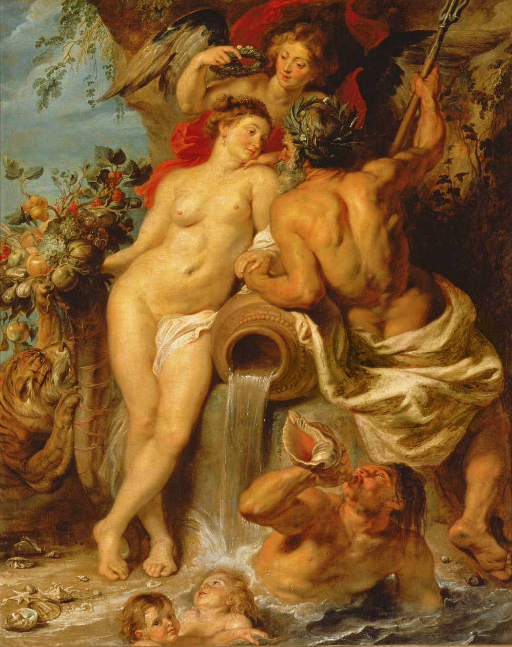 A União da Terra e da Água, c.1618 (óleo sobre tela) de Peter Paul Rubens