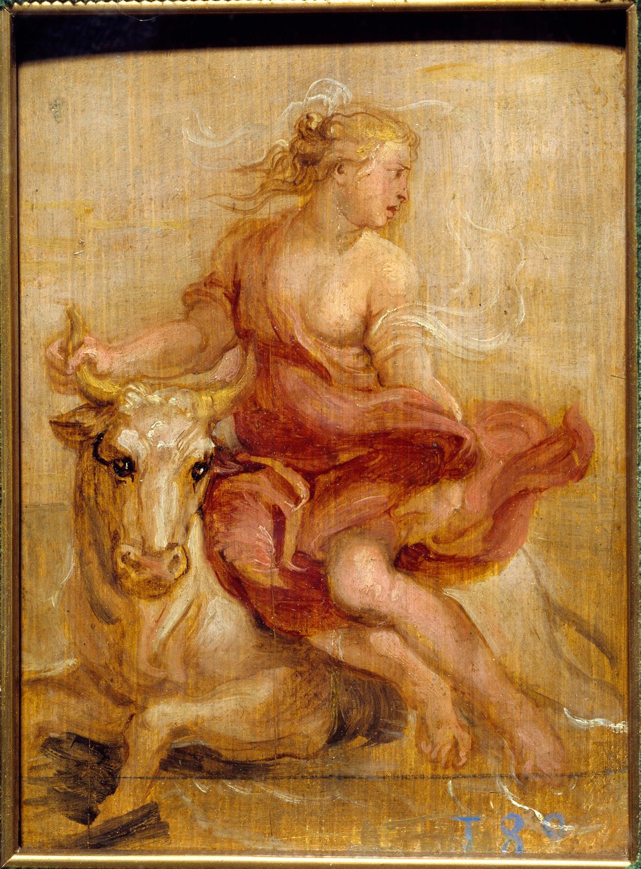 O sequestro da Europa Desenho de sangue de Pierre Paul (Pierre-Paul) Rubens (ou Peter Paul ou Petrus Paulus) (1577-1640) Sol. 0,18x0,13 m Museu do Prado de Madrid de Peter Paul Rubens