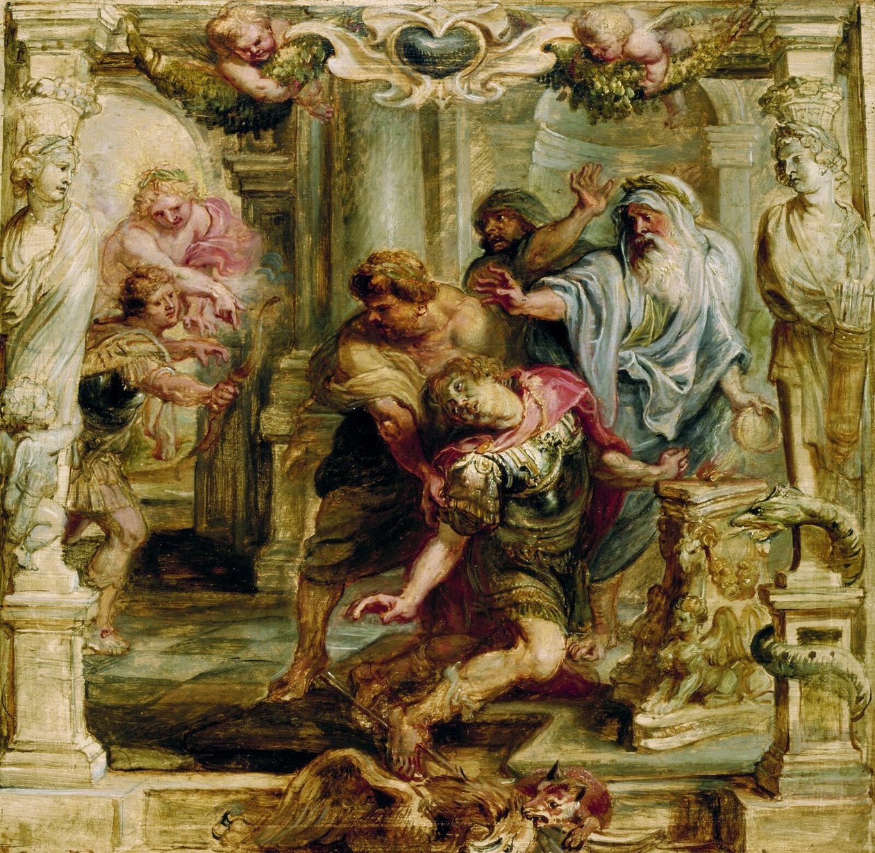 A morte de Aquiles, 1630-1635 de Peter Paul Rubens