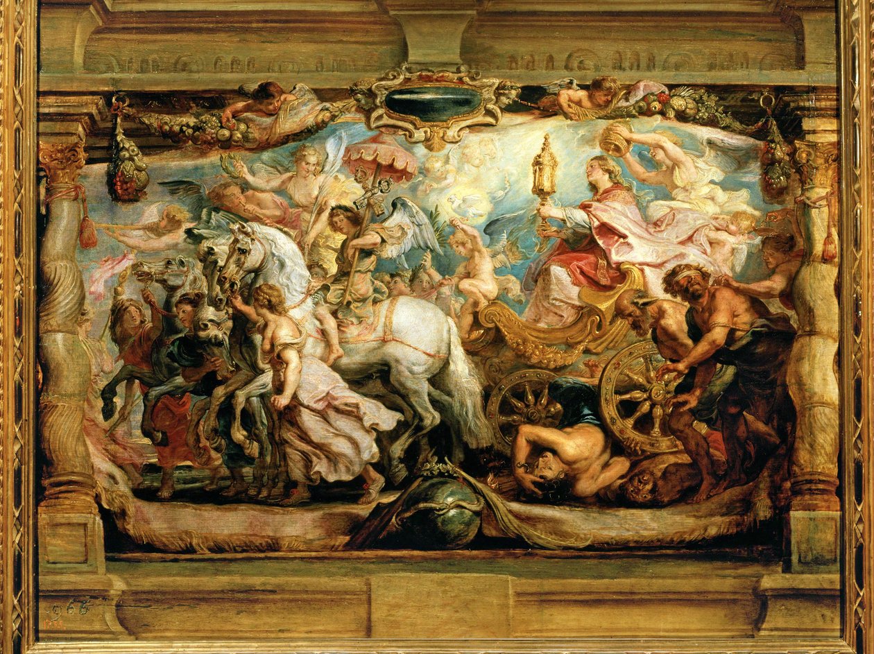O triunfo da Igreja sobre a Fúria, a Discórdia e o Ódio (pintura sobre madeira) de Peter Paul Rubens