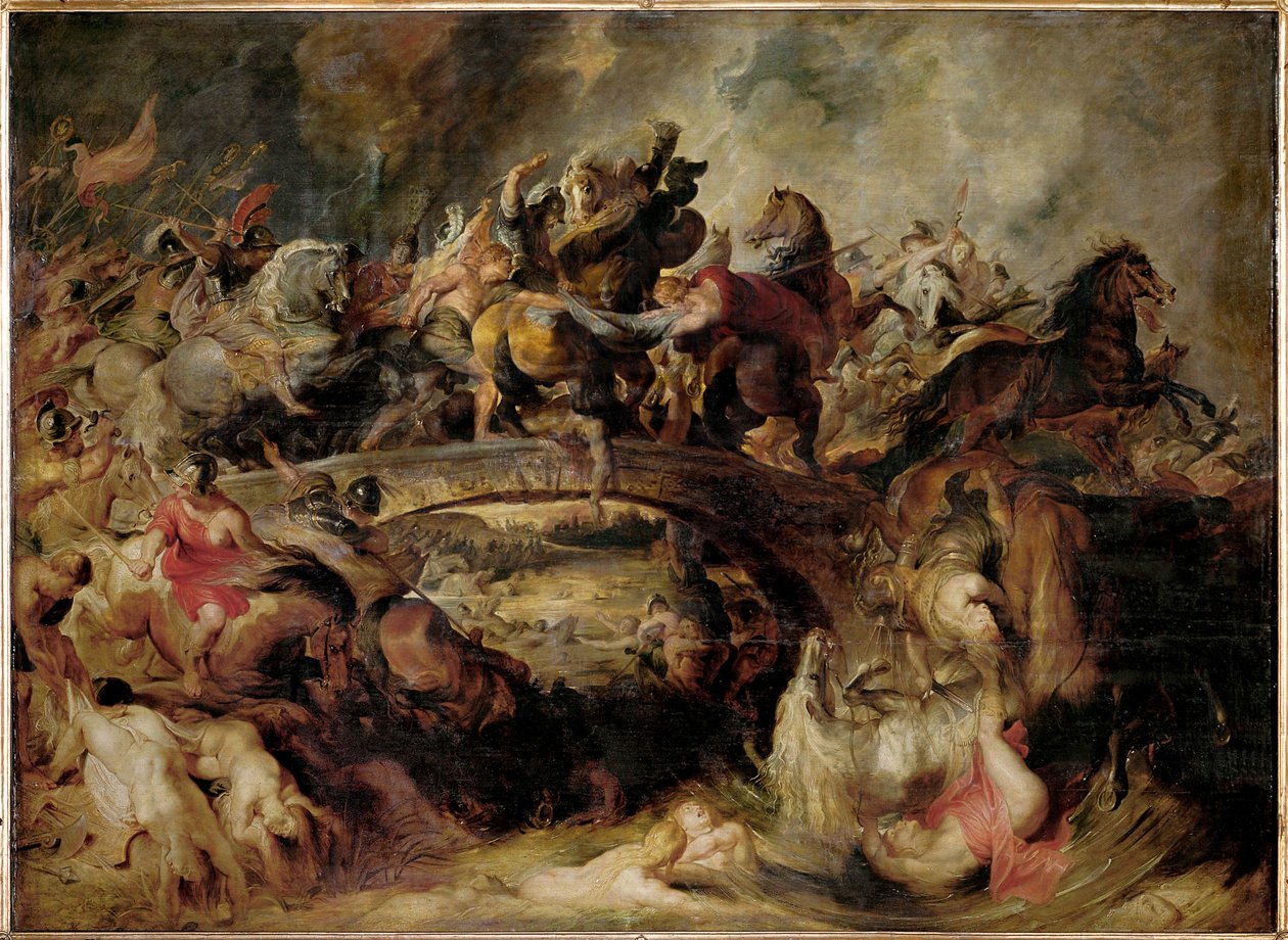 Teseu, rei de Atenas, luta com Talestris (pintura sobre madeira de carvalho) de Peter Paul Rubens