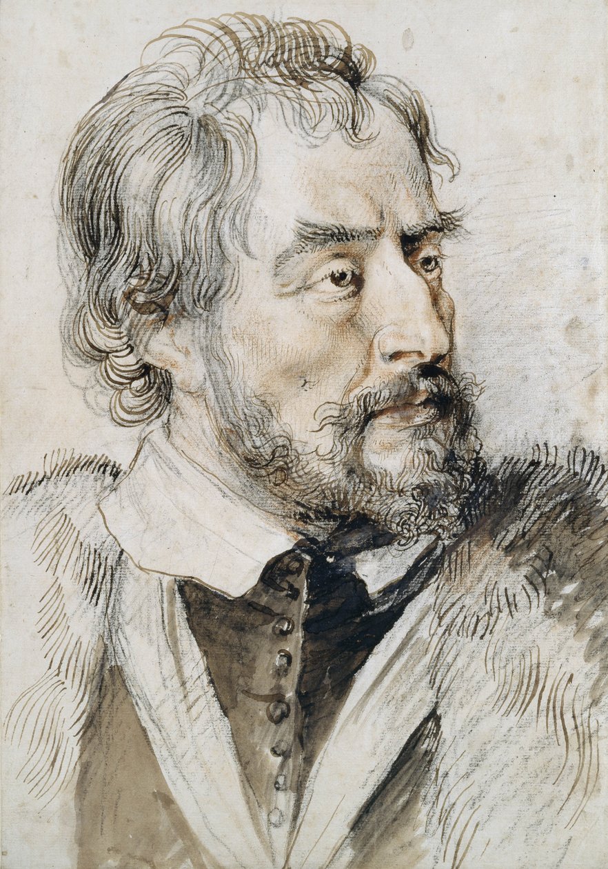 Thomas Howard (1585-1646) 2º Conde de Arundel (lápis, caneta e tinta e papel) de Peter Paul Rubens