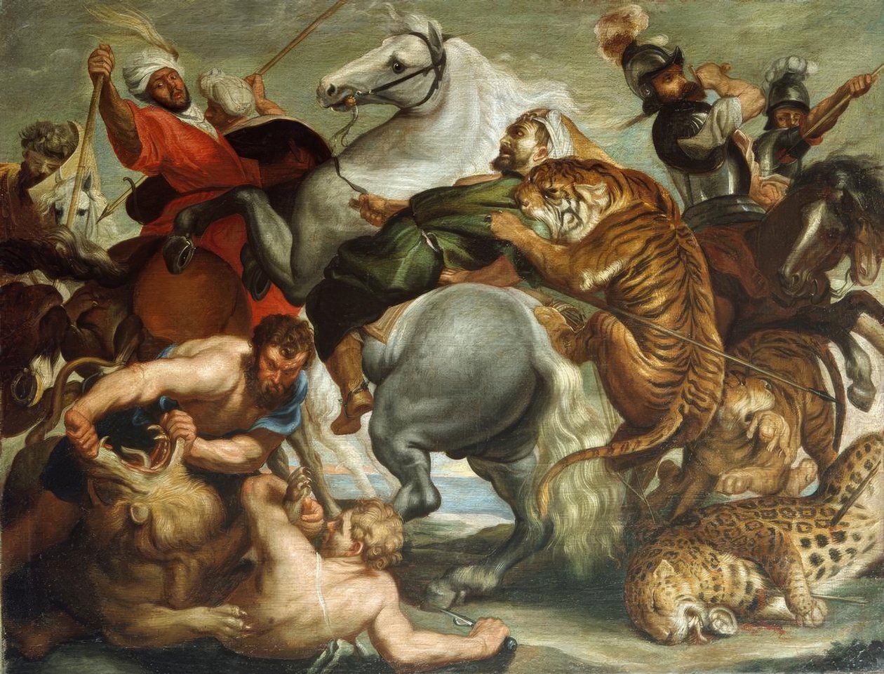 Caça ao leopardo tigre de Peter Paul Rubens