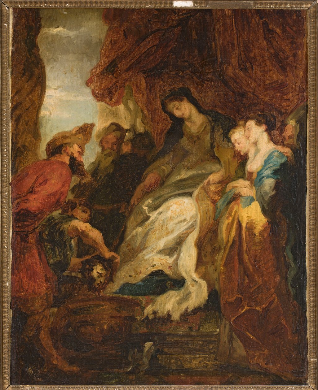 Tomíris ordenando que a cabeça de Ciro seja mergulhada numa bacia de sangue (Heródoto, Histórias, I, 214) de Peter Paul Rubens