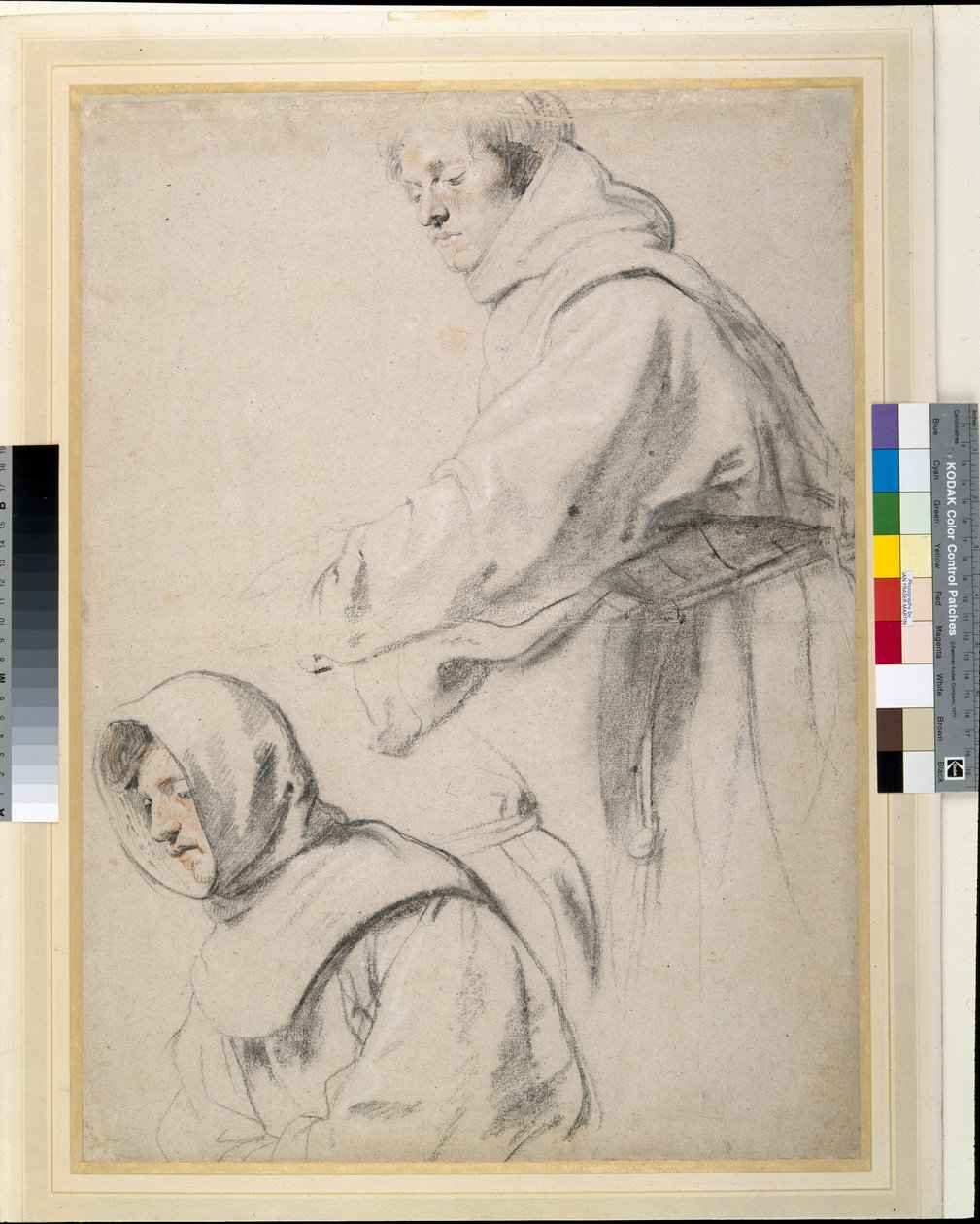Dois frades franciscanos (gizes sobre papel) de Peter Paul Rubens