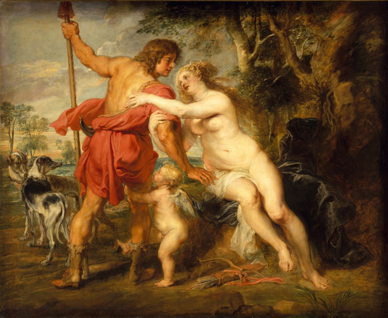 Venus e Adonis, c.1635 de Peter Paul Rubens