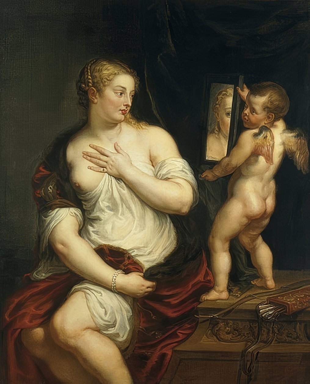 Vênus e Cupido. Por volta de 1606-11 de Peter Paul Rubens