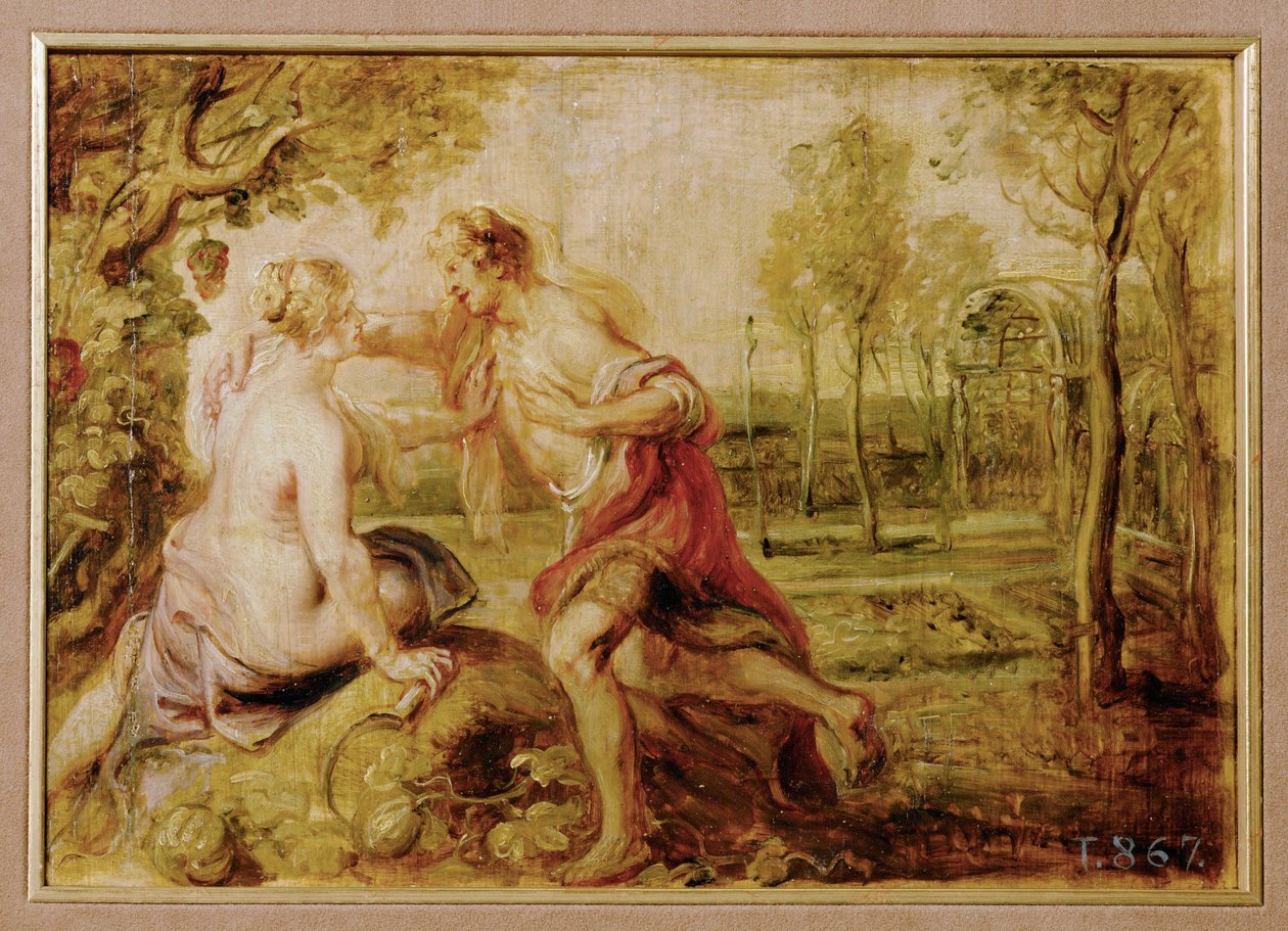 Vertumno e Pomona (pintura sobre madeira) de Peter Paul Rubens