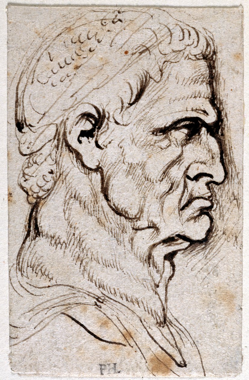 Vespasiano, de dez desenhos de oito dos primeiros doze Césares, depois das medalhas de Giovanni da Cavino (caneta e tinta sobre papel) de Peter Paul Rubens
