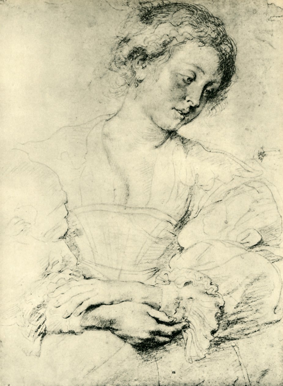 Jovem mulher com as mãos postas, 1629-1630, 1943. de Peter Paul Rubens