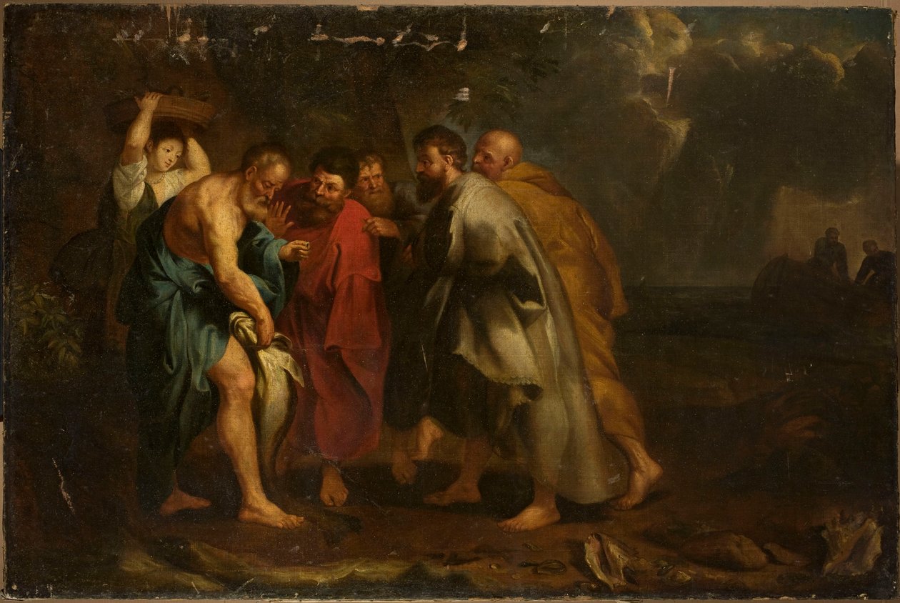 A descoberta da moeda no interior do peixe pelos apóstolos de Peter Paul Rubens