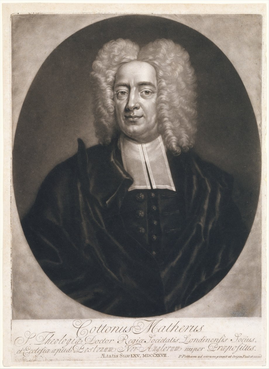 Cottonus Matheris Cotton Mather, 1728., 1728. de Peter Pelham